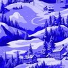 Small Montana Winter Cabins Montana with Evergreens in Royal China Blue