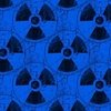 Blue and Black Radioactive Hazmat Grunge Pattern