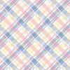 Faded Madras Diagonal Plaid in Pink Blue and Cream