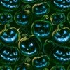 Neon Green Halloween Pumpkins Glowing in the Dark