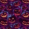 Neon Purple Halloween Pumpkins Glowing in the Dark