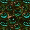 Neon Blue and Green Halloween Pumpkins Glowing in the Dark