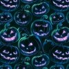 Neon Blue and Pink Halloween Pumpkins Glowing in the Dark