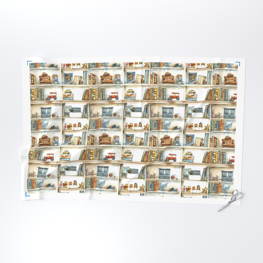 Vintage Bookcase with Classic Boys