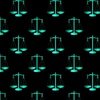 Aqua Scales Of Justice on Black Repeat
