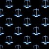 Blue Scales Of Justice on Black Repeat