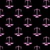 Pink Scales Of Justice on Black Repeat