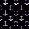 Purple Pink Scales Of Justice on Black Repeat