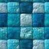 Large Aqua Blue Faux Fur Patchwork Fabric - Luxurious Plush Texture
