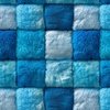 Large Royal Blue Faux Fur Patchwork Fabric - Luxurious Plush Texture