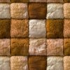 Large Amber and Ivory Faux Fur Patchwork Fabric - Luxurious Plush Texture