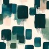 Large Abstract Earthy Brushstroke Blocks in Teal and Soft Peach
