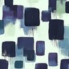 Large Abstract Brushstroke Blocks in Navy Purple and Soft Cream
