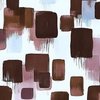 Large Abstract Brushstroke Blocks in Brown Rosewood and Sky Blue