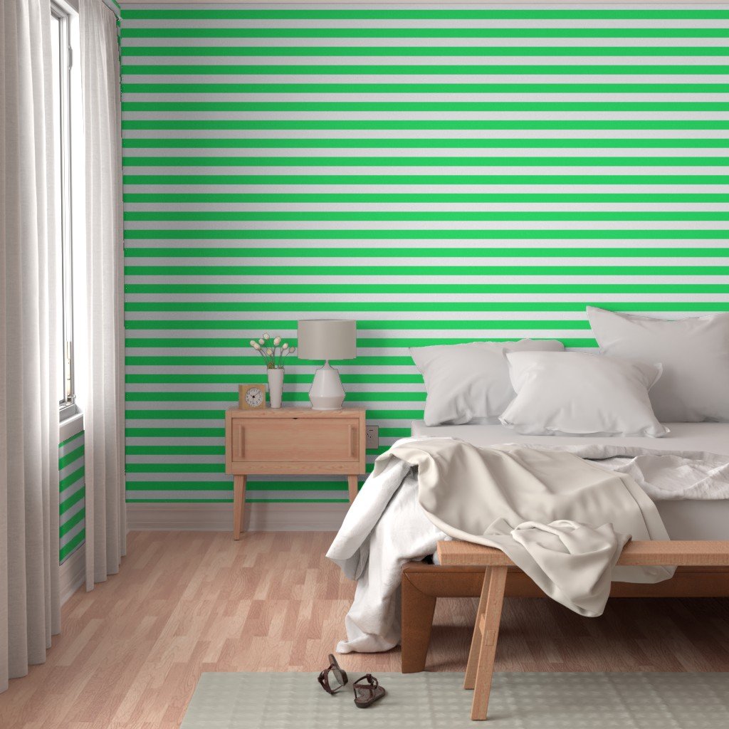 Lime Mojito Green Horizontal Tent Stripes Florida Colors of the Sunshine Decor Collection Decor Collection mint green wallpaper