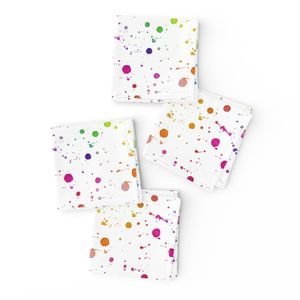 Rainbow Bright Pastel Watercolor Drops Splatters and Dribbles Interior Collection Home Decor Collection pastel splatters napkins design