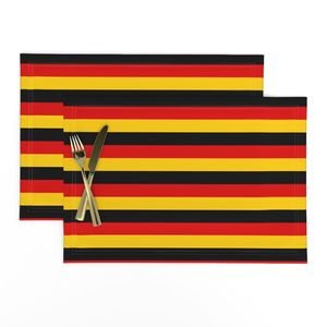 German Flag Colors Red Gold and Black 1 Inch Horizontal Stripes Home Styling Collection Design Collection red gold black placemat design