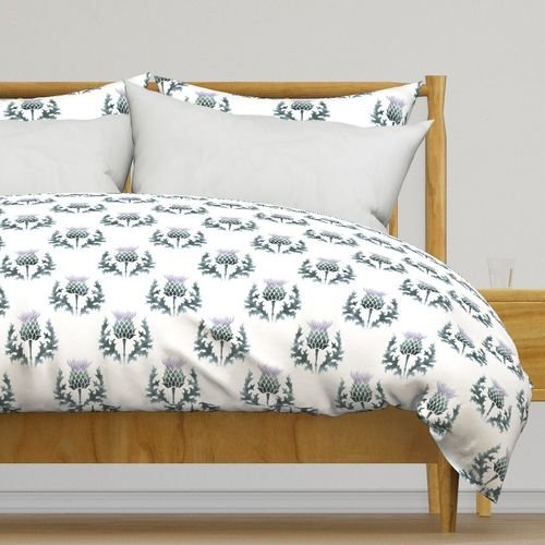 Large Watercolor Scottish Thistle Flower of Scotland Design Collection Decor Collection scotland thistle duvet cover design
