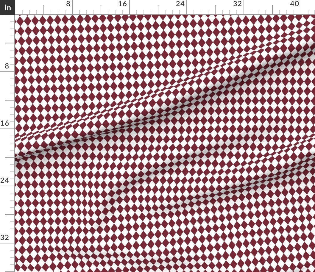 Small Wine and White Diamond Harlequin Check Pattern Design Collection Home Decor Collection diamond pattern fabric