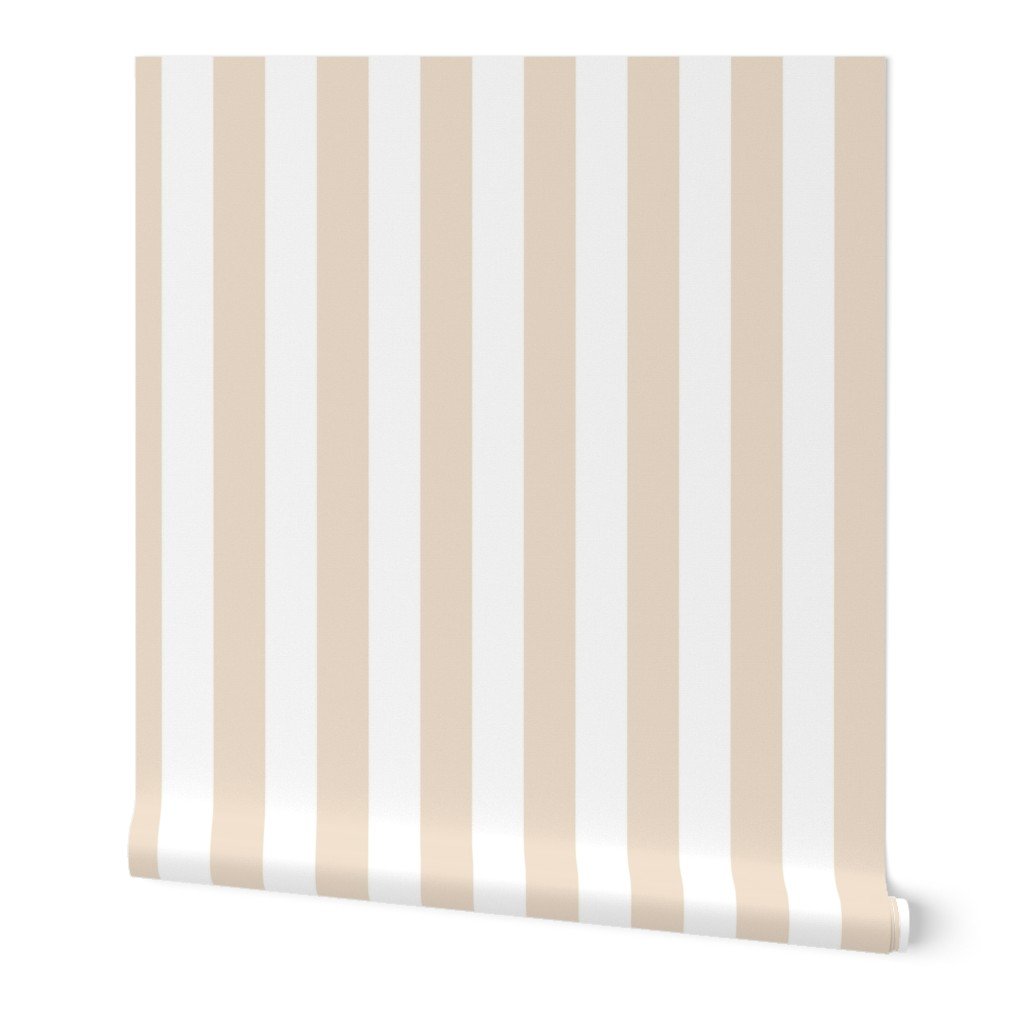 Classic 2 Inch Natural and White Modern Cabana Upholstery Stripes Interior Collection Interior Collection design stripes wallpaper