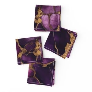 Amethyst and Gold Alcohol Ink 4 Decor Collection Interior Collection inky pattern napkins design