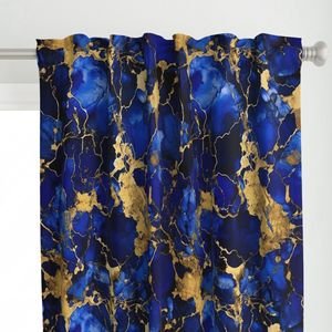 Cobalt Blue and Gold Alcohol Ink 3 Decor Collection Home Decor Collection cobalt ink curtain design