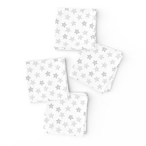 Small Faded Silver Christmas Stars on White Design Collection Design Collection faded stars napkins design