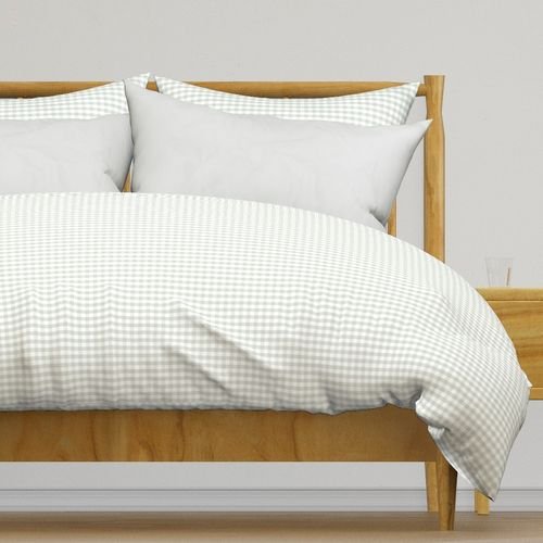 Pale Sage Gingham Check Plaid Pattern Design Collection Home Styling Collection cottage duvet cover design