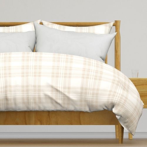 Sandstone Cream Large Traditional Tartan Plaid Pattern Design Collection Design Collection classic duvet cover design