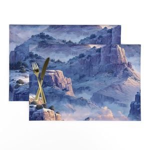 Winter Silence Over the Grand Canyon Watercolor Landscape Home Styling Collection Decor Collection cliffs placemat design