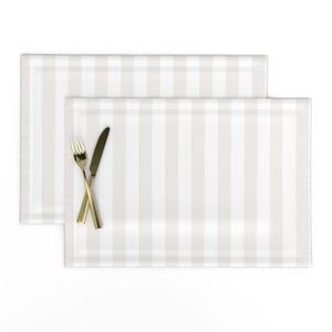 1 Inch Bone White Classic Stripe Pattern Interior Collection Home Decor Collection monochromatic placemat design