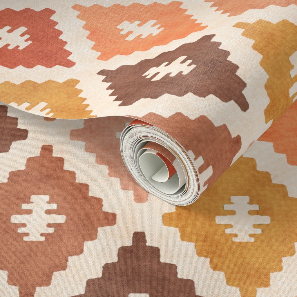 Large Sun Bleached Vintage Diamond Textile Interior Collection Home Decor Collection diamonds wallpaper