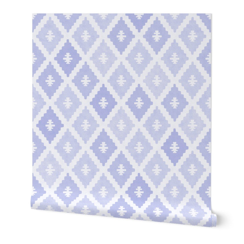 Large Sun Faded Mediterranean Diamond Pattern in Lavender Mist Blue Decor Collection Home Decor Collection soft lilac wallpaper