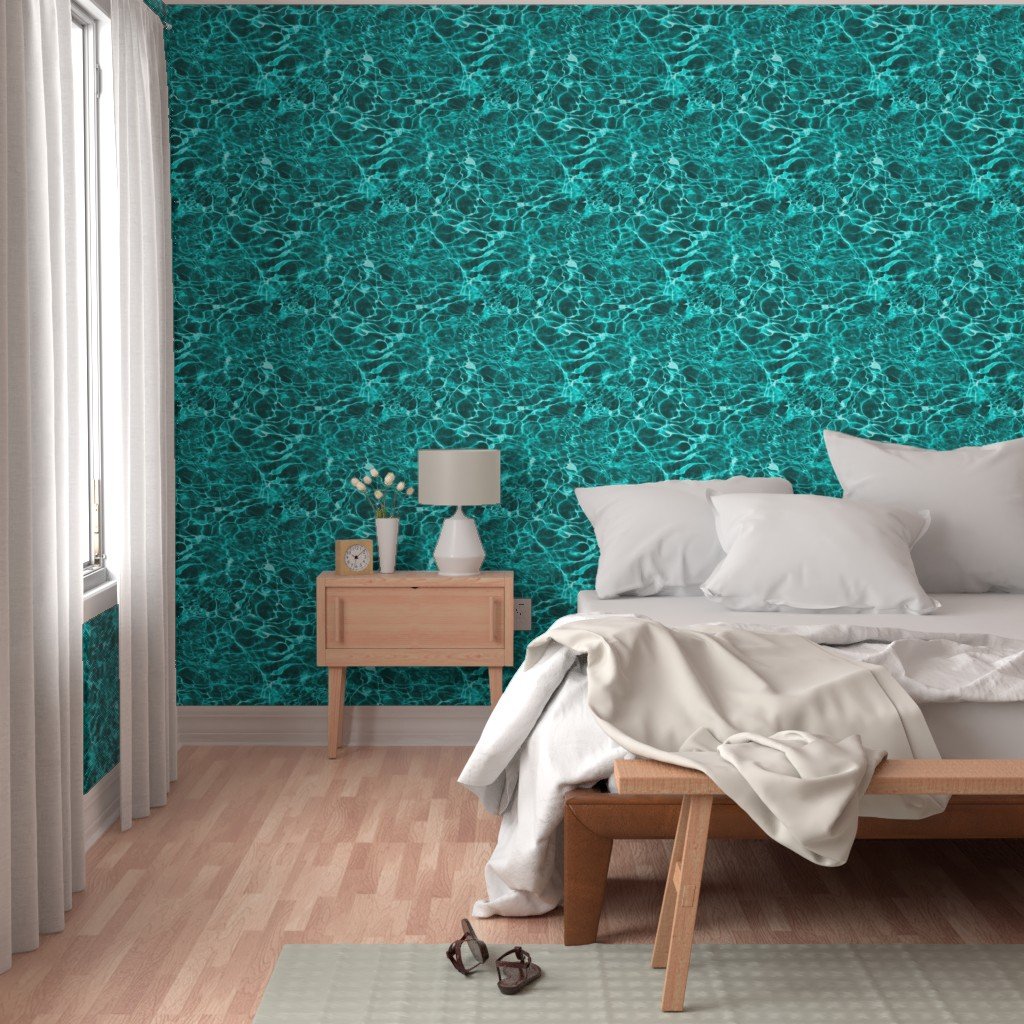 Curacao Playa Kenepa Electric Aqua Water Ripples Decor Collection Interior Collection caribbean beach wallpaper