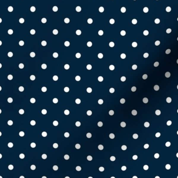 Mini White Polkadots on Navy Blue Interior Collection Design Collection marine blue fabric design