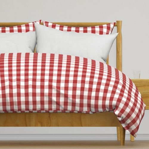 Aurora Red Gingham Check Pattern Design Collection Design Collection gingham check duvet cover design