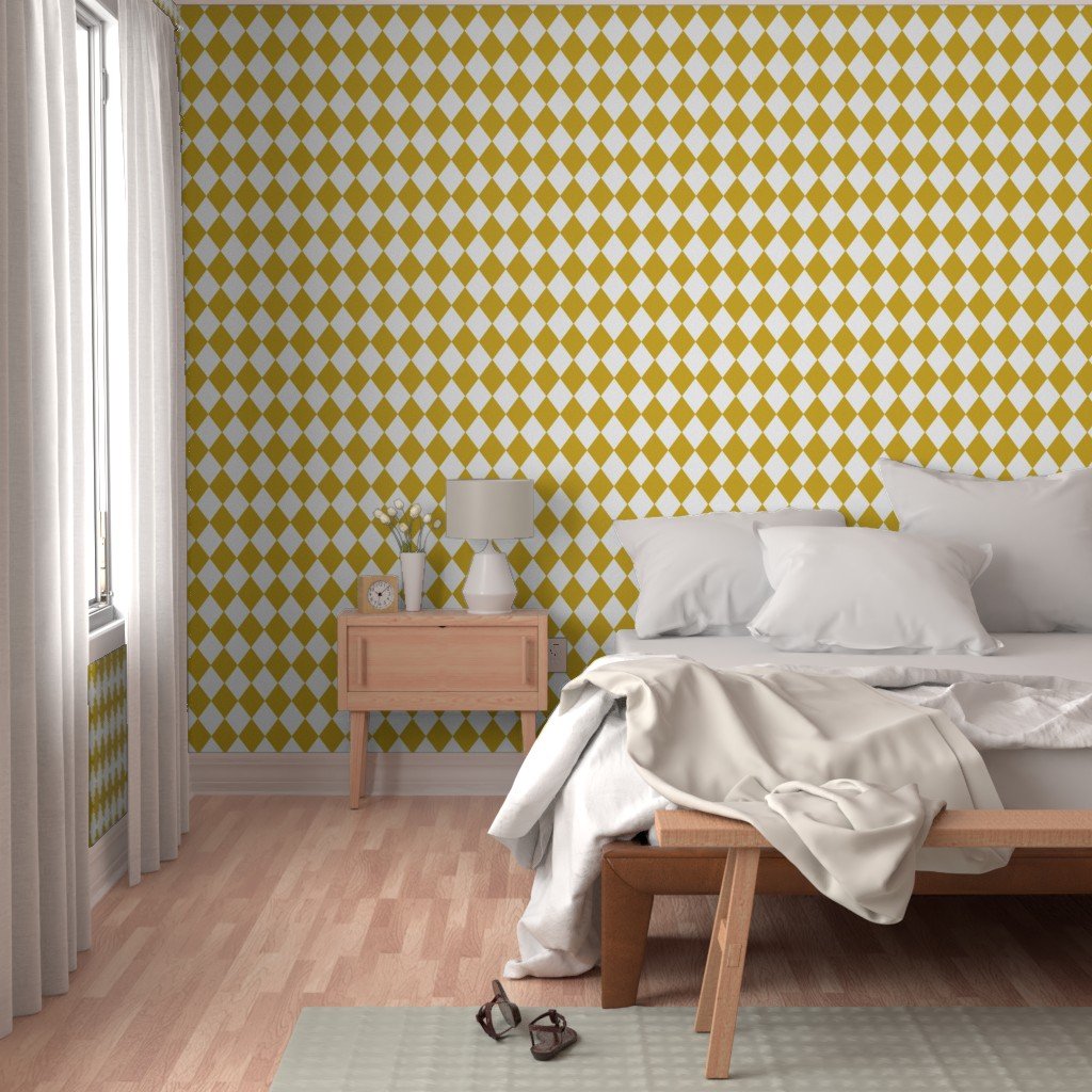 Antique Moss Yellow Modern Diamond Pattern Design Collection Design Collection bright antique moss wallpaper