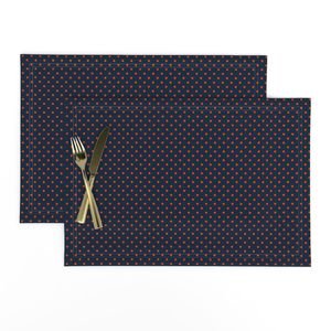 Micro Navy and Orange Polka Dots Design Collection Decor Collection navy bleu placemat design