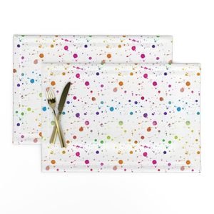 Rainbow Bright Pastel Watercolor Drops Splatters and Dribbles Interior Collection Home Decor Collection rainbow brights placemat design