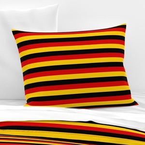 German Flag Colors Red Gold and Black 1 Inch Horizontal Stripes Home Styling Collection Design Collection german colors pillow sham design