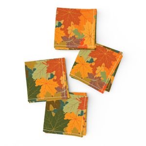Smaller Autumn Leaves Scattered in Gold Red Brown and Green Design Collection Home Styling Collection falling leaves napkins design