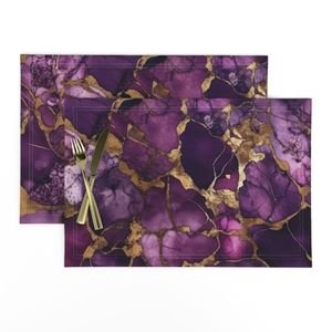 Amethyst and Gold Alcohol Ink 4 Decor Collection Interior Collection inky swirls placemat design