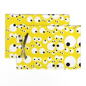 Googly Goo Goo Eyes on Neon Yellow Interior Collection Design Collection goo goo eyes placemat design