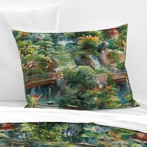 Eden of Tranquility A Japanese Water Garden Paradise Home Styling Collection Design Collection nature haven pillow sham design