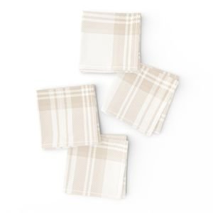 Sandstone Cream Large Traditional Tartan Plaid Pattern Design Collection Design Collection cottage napkins design
