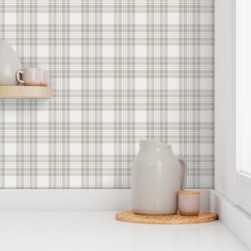 Cool Greige Small Traditional Tartan Plaid Pattern Home Styling Collection Decor Collection small scale wallpaper
