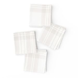 Soft Bone White Large Traditional Tartan Plaid Pattern Interior Collection Home Decor Collection cottage napkins design