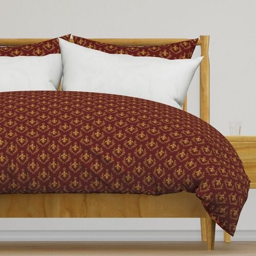 Small Napoleonic Royal Bee and Laurel Wreath Pattern on Crimson Red Home Styling Collection Home Styling Collection french empire duvet cover design