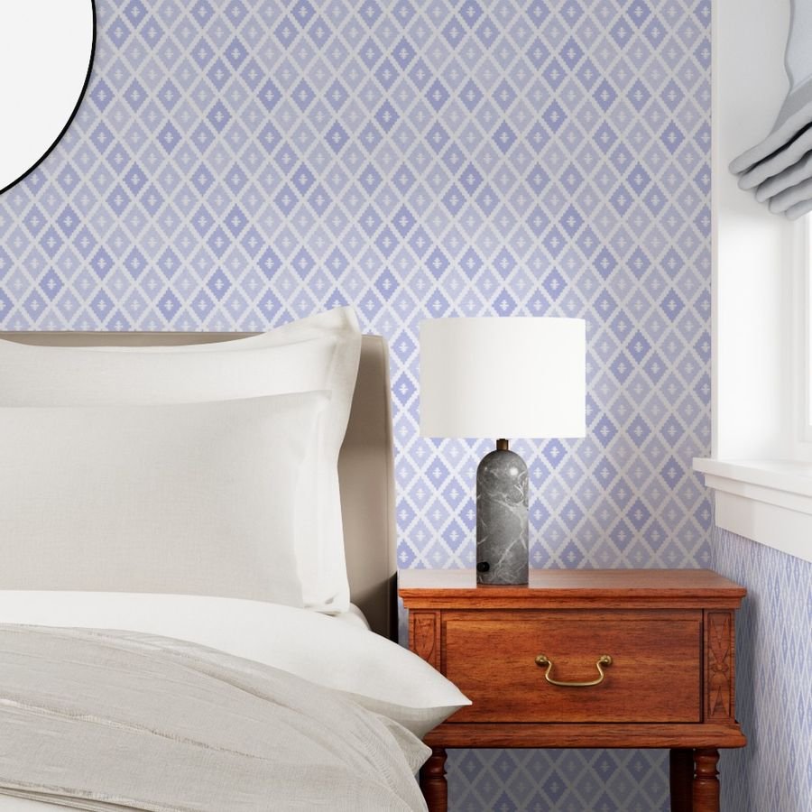 Small Sun Faded Mediterranean Diamond Pattern in Lavender Mist Blue Home Decor Collection Home Decor Collection faded lilac wallpaper