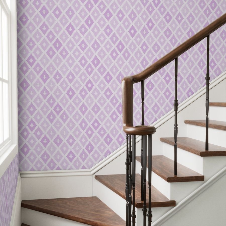 Large Sun Faded Mediterranean Diamond Pattern in Petal Orchid Pink Design Collection Design Collection faded pink wallpaper
